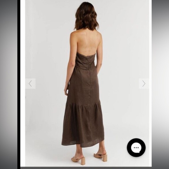 NWT 🏷️ DISSH harrier dark chocolate linen maxi dress US 6 size - Picture 5 of 13
